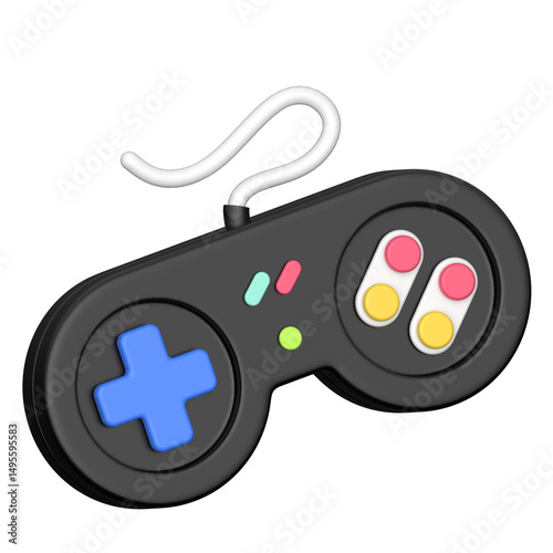 Game Controller 01 3D icon on transparent 