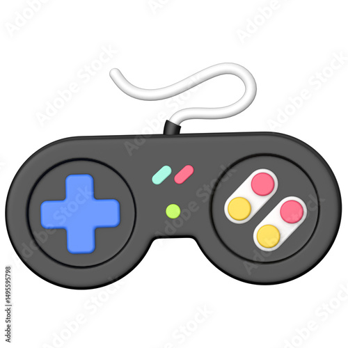 Game Controller 3D icon on transparent