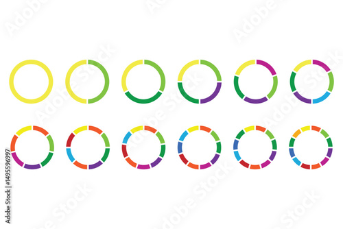 Set of pie chart graph  of pie chart graph design