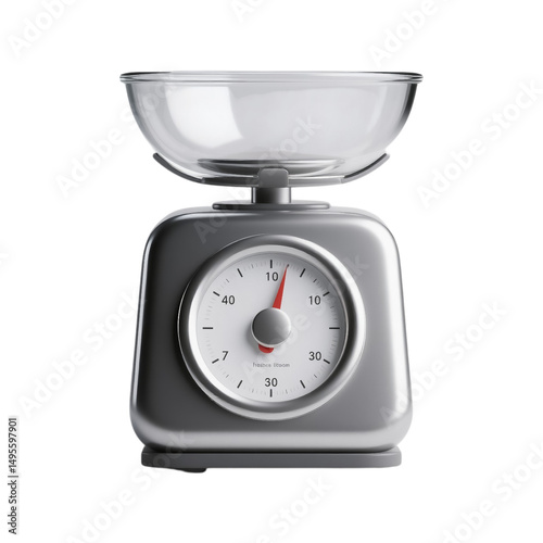 Modern Silver Kitchen Scale with Glass Bowl for Baking