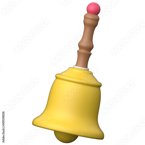 Handbell 02  3D icon on transparent