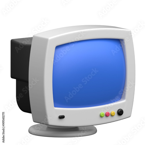 Monitor 02  3D icon on transparent