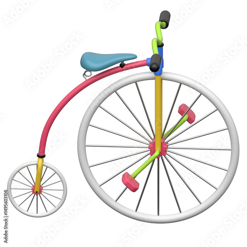 Penny farthing  02  3D icon on transparent