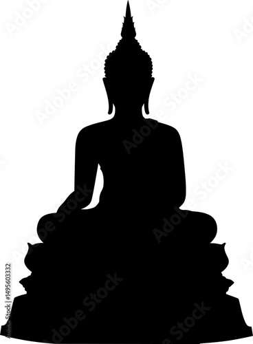 Serene Buddha Silhouette Meditation, Enlightenment, Peace, Spirituality, Tranquility