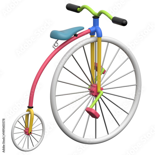 Penny farthing  3D icon on transparent