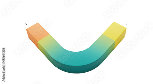 Isolated U-Shaped Sticky Notes photo