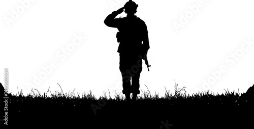 Silhouette of a Soldier Saluting A Powerful Tribute to Military Service and Sacrifice