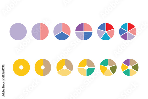 Set of pie chart graph  of pie chart graph design