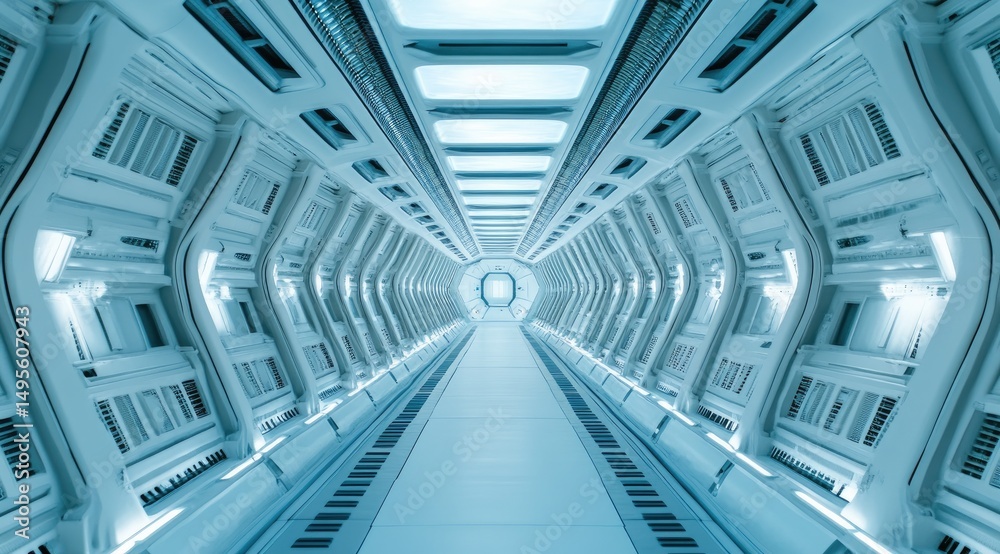 Obraz premium Futuristic spaceship corridor