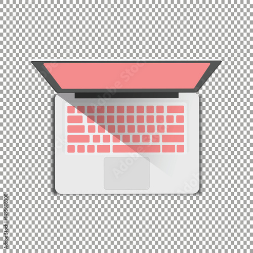 High-resolution PNG laptop white mockup with a transparent background and empty display