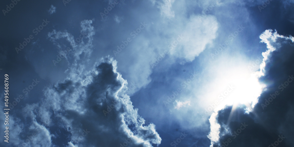 Fototapeta premium Blue Sky with Cloud Background