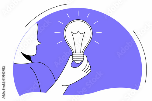 hand drawing light bulb
