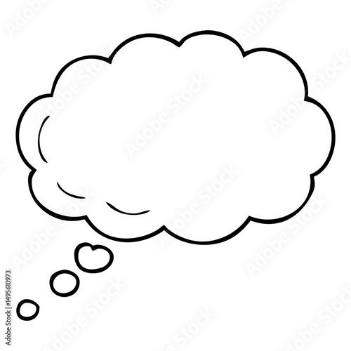 Thinking cloud and thought bubble minimalist line art