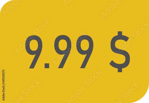 price sign 9.99 dollars