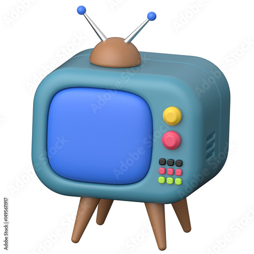 TV 02  3D icon on transparent
