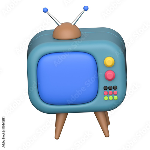 TV 01  3D icon on transparent