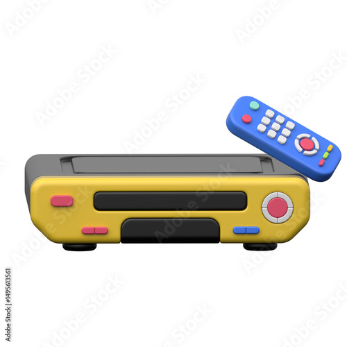 VCR  3D icon on transparent