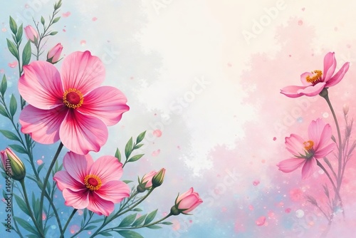 Pastel watercolor floral design, soft & delicate petals , pastel floral, texture, print