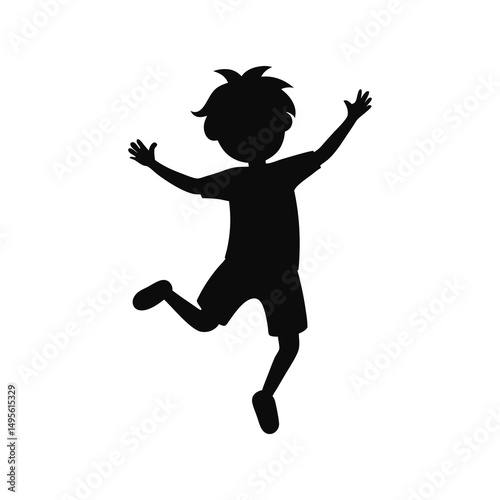 silhouette of a young man jumping