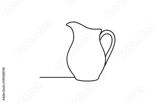Pitcher continuous one line drawing minimalism design