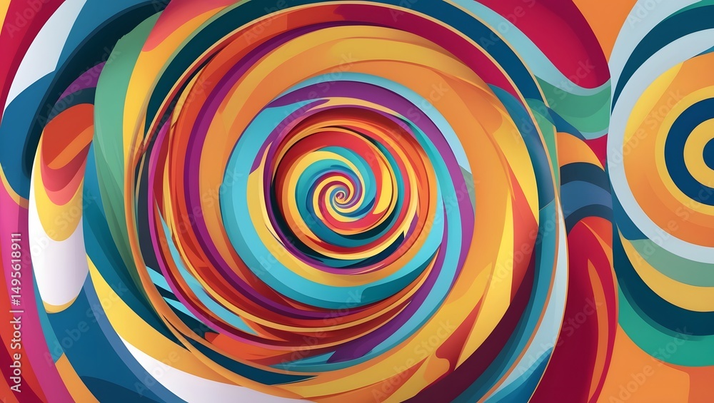 Abstract Colorful Swirl Background with Vibrant Spirals and Circular Shapes Abstract Colorful Swirl Background with Vibrant Spirals and Circular Shapes