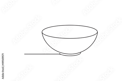Serving Bowl continuous one line drawing minimalism design