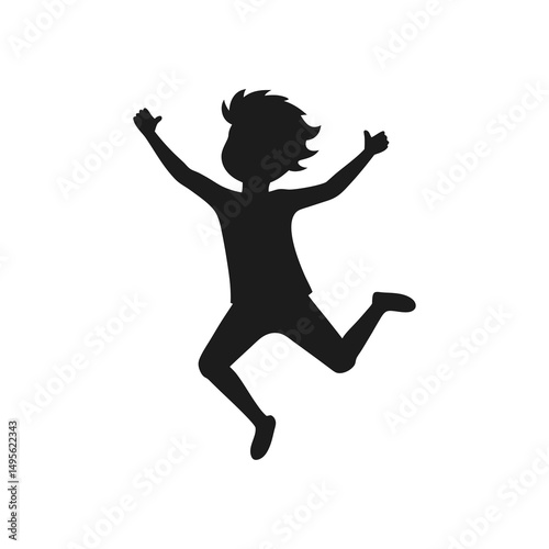silhouette of a young man jumping