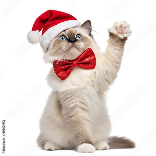 cat in santa hat