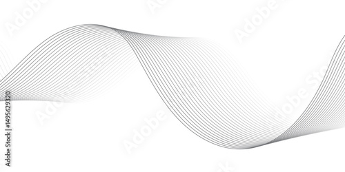 Vector Illustration of Abstract Wavy Lines on Transparent BackgroundIdeal for High-Tech Communication Designs, Big Data Reports, Research Presentations, and Business Technology Collateral –