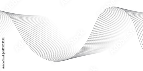 Vector Illustration of Abstract Wavy Lines on Transparent BackgroundIdeal for High-Tech Communication Designs, Big Data Reports, Research Presentations, and Business Technology Collateral –