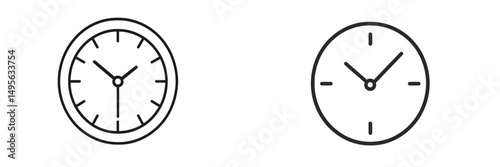 Two simple clock designs showing different styles for timekeeping in modern aesthetics