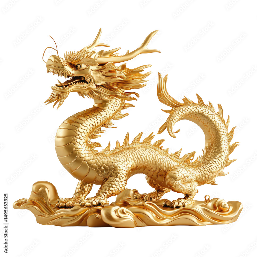 Obraz premium golden dragon on white