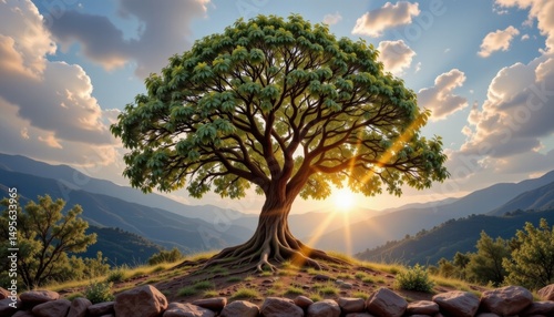 in another cultural belief system, the tree of life is viewed as a sacred entity that serves as a conduit for spiritual energy to flow between the earth and the heavens