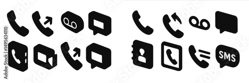 Collection of communication icons representing various messaging and calling options in a modern digital interface