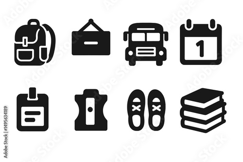 School supplies and transportation items arranged in a clear and organized manner for a productive academic year