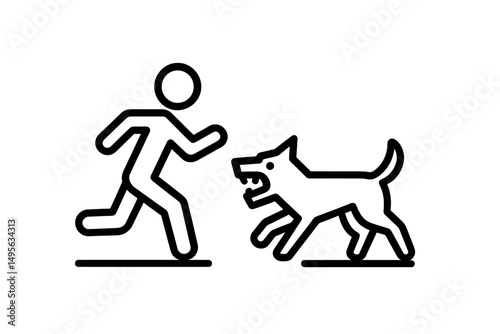 Person running from a dog in a park during daylight hours, showcasing an encounter between human and canine