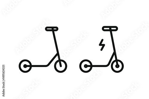 Electric and traditional scooters displayed together showcasing personal transportation options