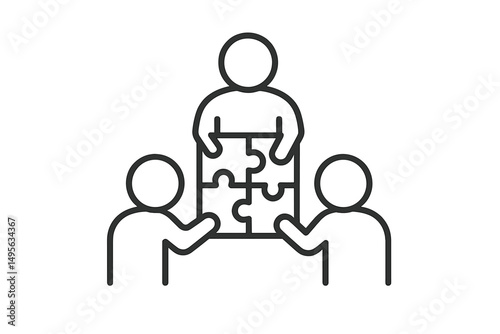 People collaborating on a puzzle in a modern workspace during a team-building activity