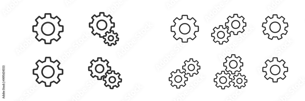 Fototapeta premium Gears in motion illustrating mechanics and engineering concepts in a clear and simple design