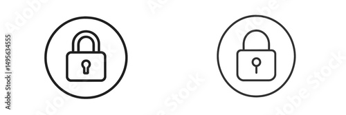 Simple lock icons representing security and protection in digital applications and websites
