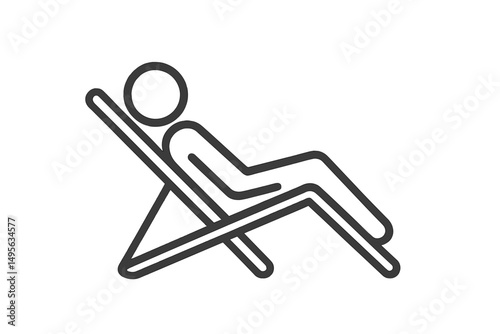 Person reclining on a lounge chair, enjoying relaxation in a casual outdoor setting during a sunny day