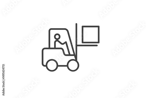 Forklift operator lifting a cargo box in a warehouse during daytime