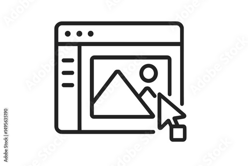 Website design mockup featuring a user interacting with an image upload interface at a digital workspace