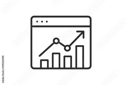 Data analytics dashboard illustrates upward trends in performance metrics over time with clear graphs and visual elements