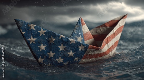 A Troubled Nation: An American Paper Boat Adrift in a Stormy Sea