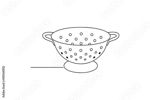 Colander continuous one line drawing minimalism design