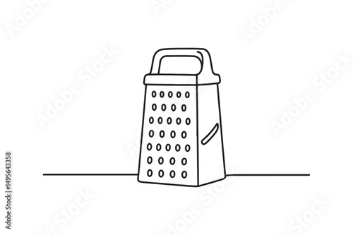Grater continuous one line drawing minimalism design isolated