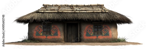 old house with thatched roof and house