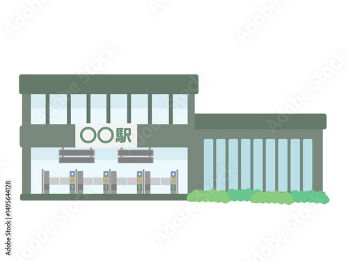 駅  建物  イラスト