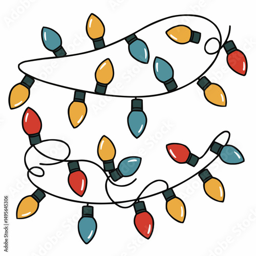Festive string lights against a clean backdrop, ready to brighten up any occasion. The lights are arranged in a charming design